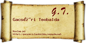 Gacsári Teobalda névjegykártya